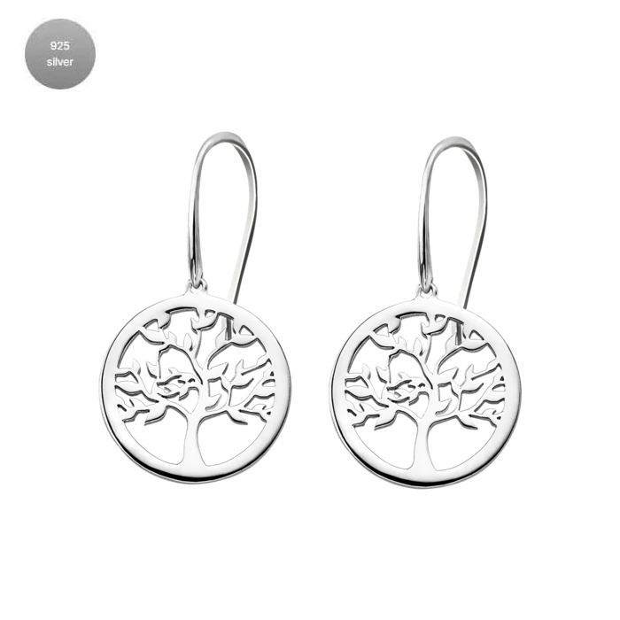 Дамски обеци от 925 Сребро - с форма - - Сив