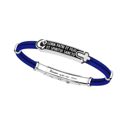 Мъжки гривна от 316l Медицинска стомана - с форма - - Черен / Син