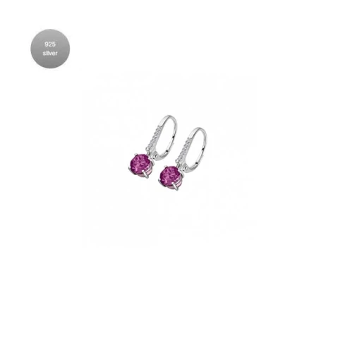 Дамски обеци от 925 Сребро - с форма Други - Цирконий - Сив