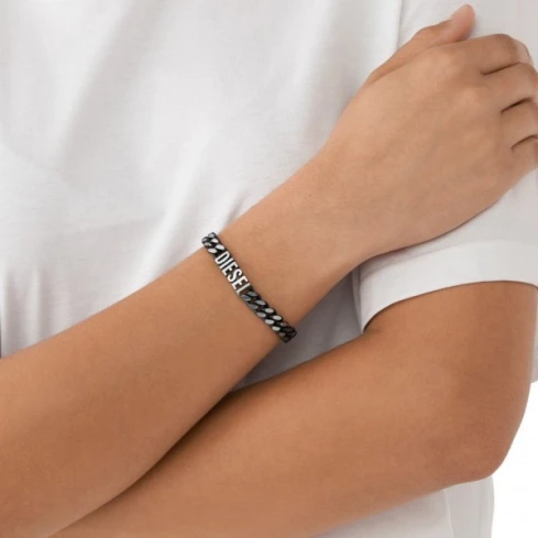 Мъжки гривна от 316l Медицинска стомана - с форма - - Сив