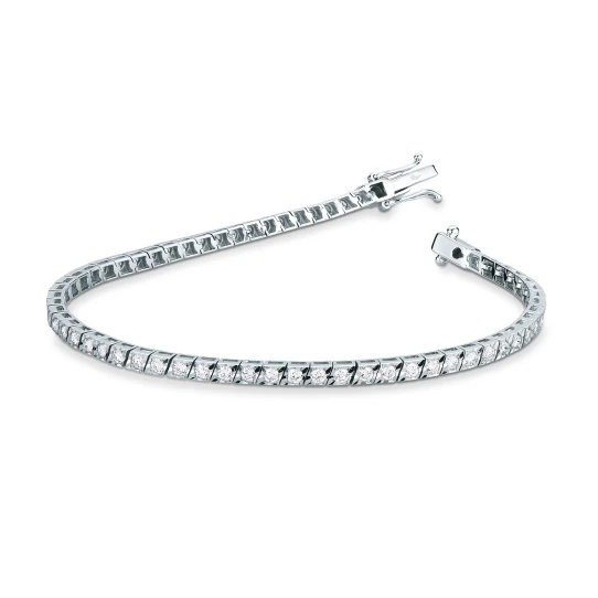 Дамски гривна от 18K Злато Бяло - с форма - Диаманти