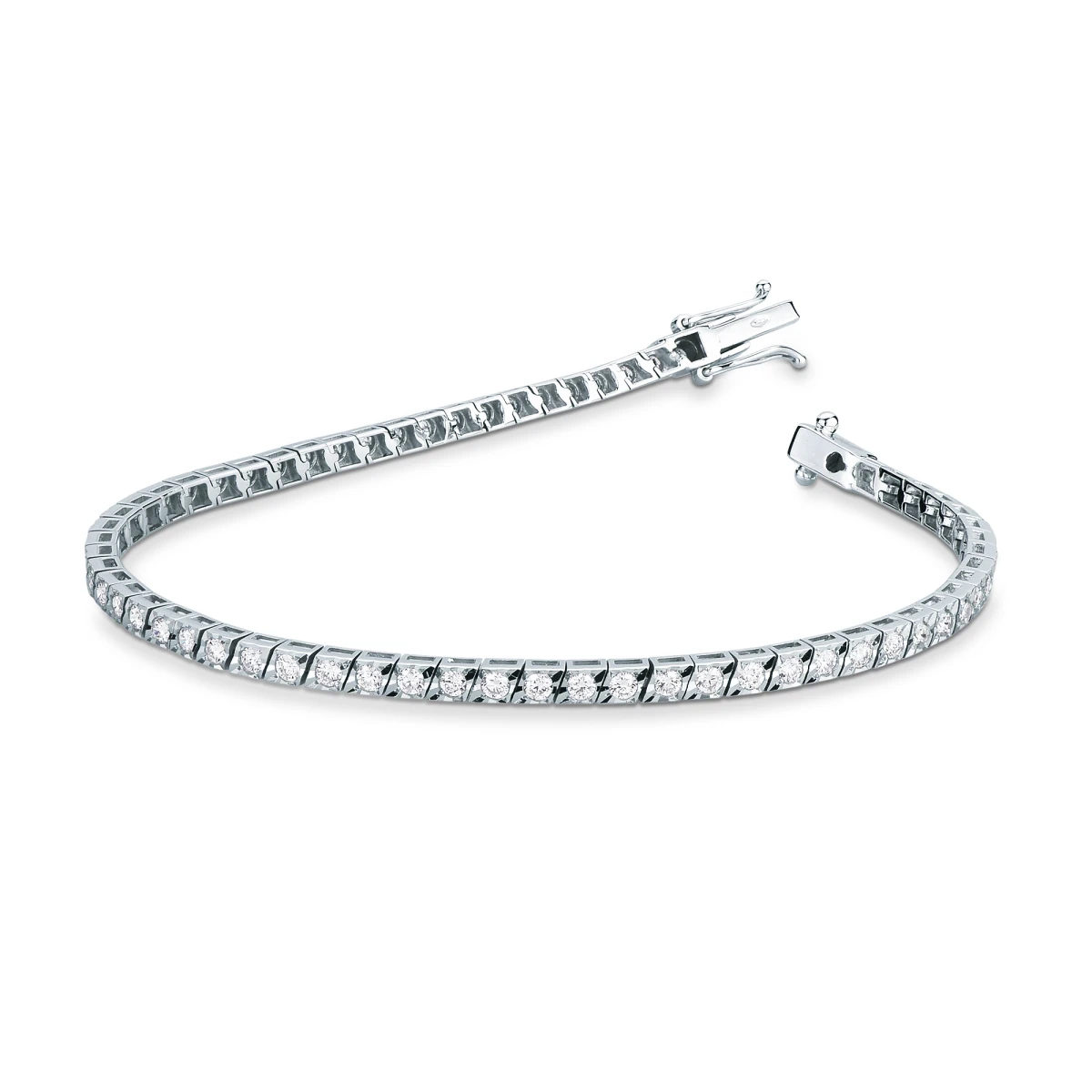 Дамски гривна от 18K Злато Бяло - с форма - Диаманти