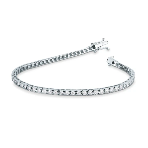 Дамски гривна от 18K Злато Бяло - с форма - Диаманти