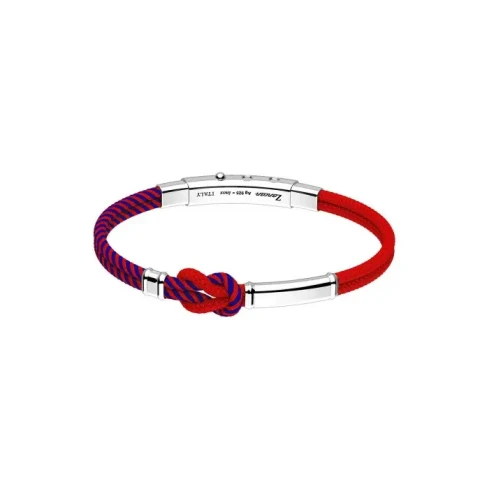 Мъжки гривна от 925 Сребро - с форма Други - - Син / Червен