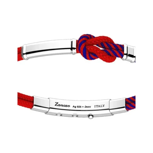 Мъжки гривна от 925 Сребро - с форма Други - - Син / Червен