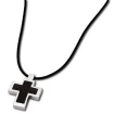Мъжки колие от 316l Медицинска стомана - с форма Кръст - - Черен