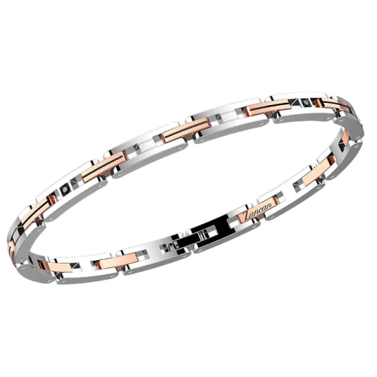 Мъжки гривна от 316l Медицинска стомана - с форма - - розово злато