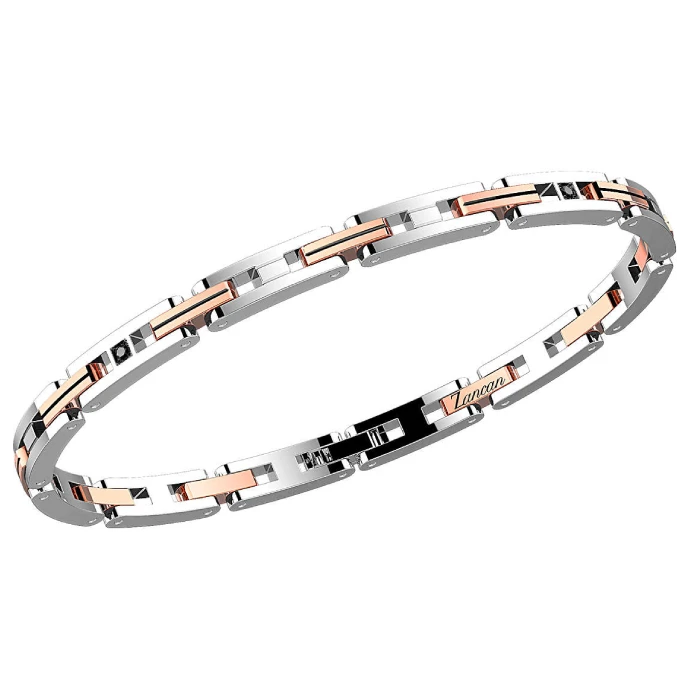 Мъжки гривна от 316l Медицинска стомана - с форма - - розово злато