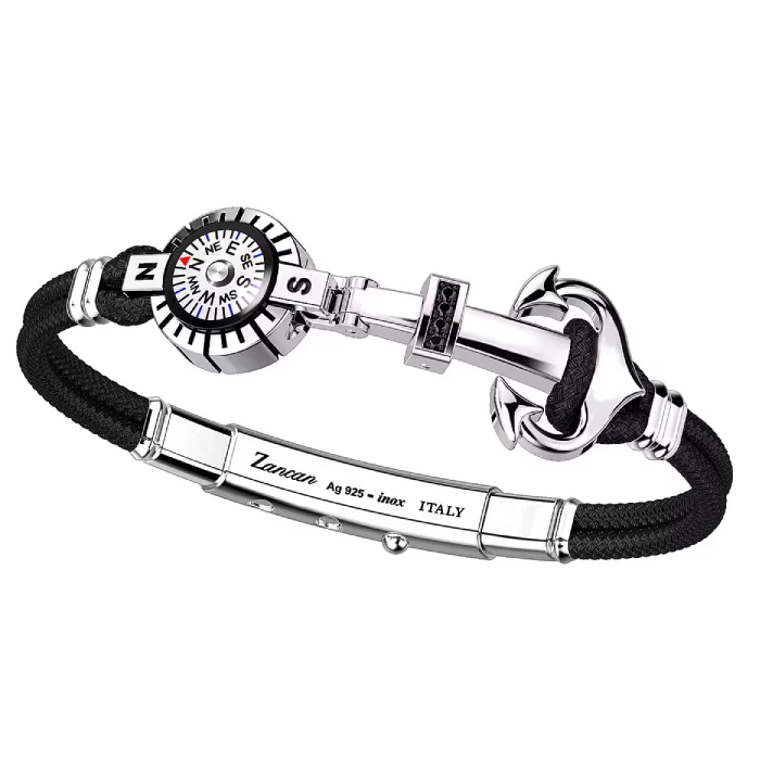 Мъжки гривна от 925 Сребро - с форма Компас - - Сребро