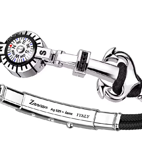 Мъжки гривна от 925 Сребро - с форма Компас - - Сребро