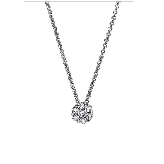 Дамски колие от 14K Злато Бяло - с форма - Диаманти