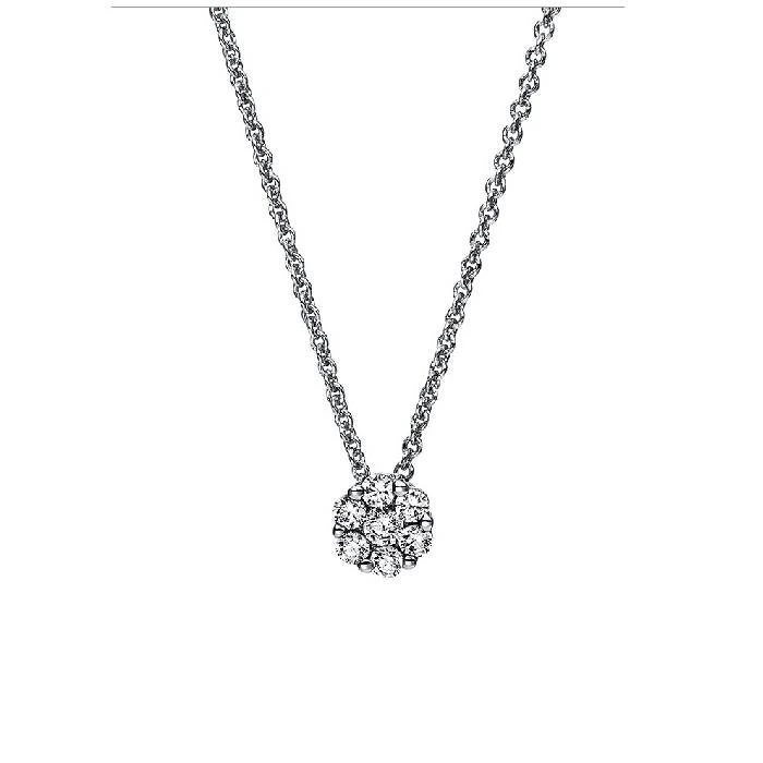 Дамски колие от 14K Злато Бяло - с форма - Диаманти