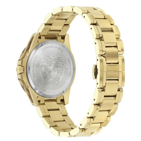 Мъжки ръчен часовник с кварцов механизъм - корпус от Стомана - Стоманена верижка - цвят Черен Злато