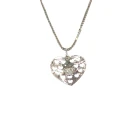 Дамски колие от 14K Злато Бяло - с форма Сърце - Цирконий