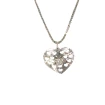 Дамски колие от 14K Злато Бяло - с форма Сърце - Цирконий