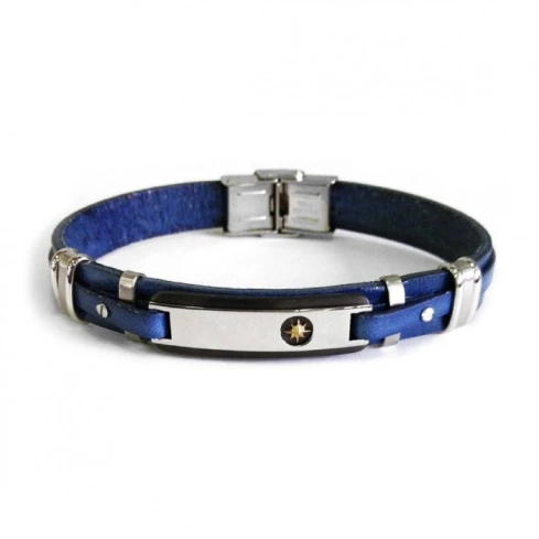 Мъжки гривна от 316l Медицинска стомана - с форма Други - - Син