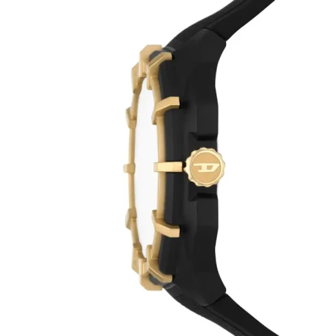 Мъжки ръчен часовник с кварцов механизъм - корпус от Полимер - Силиконова каишка - цвят Черен