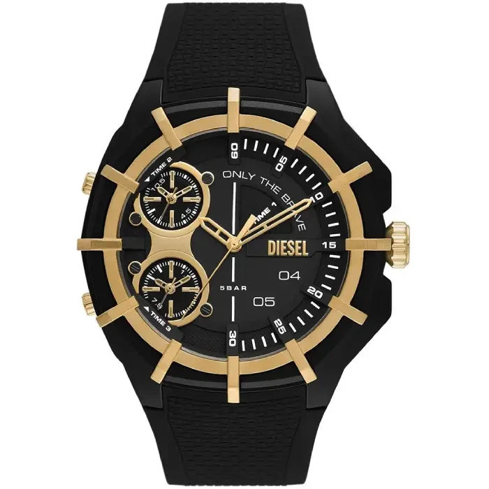 Мъжки ръчен часовник с кварцов механизъм - корпус от Полимер - Силиконова каишка - цвят Черен