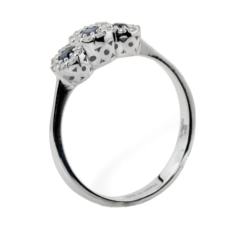 Дамски пръстен Davite &amp; Delucchi AA 032136 ZF Anelli от 18K Злато Бяло - с форма - Сапфир Диаманти