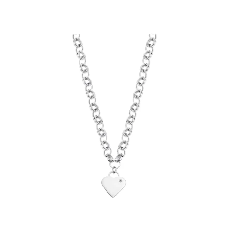 Дамски колие от 316l Медицинска стомана - с форма Сърце - Цирконий