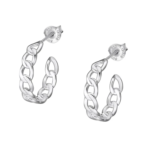 Дамски обеци от 925 Сребро - с форма Верига - - Сив