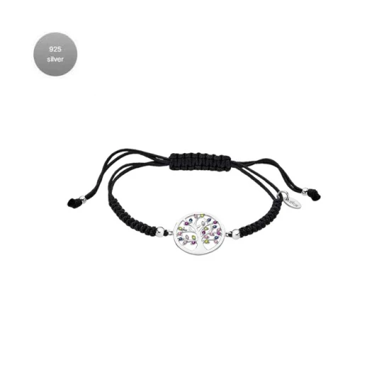 Дамски гривна от 925 Сребро - с форма Дървото на живота - Цирконий - Многоцветен