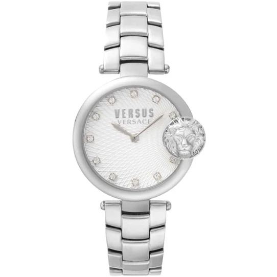 Дамски ръчен часовник с кварцов механизъм - корпус от Стомана - Стоманена верижка - цвят Бял Сив