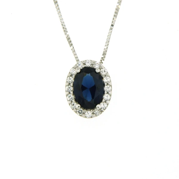 Дамски колие от 14K Злато Бяло - с форма Геометрия - Цирконий