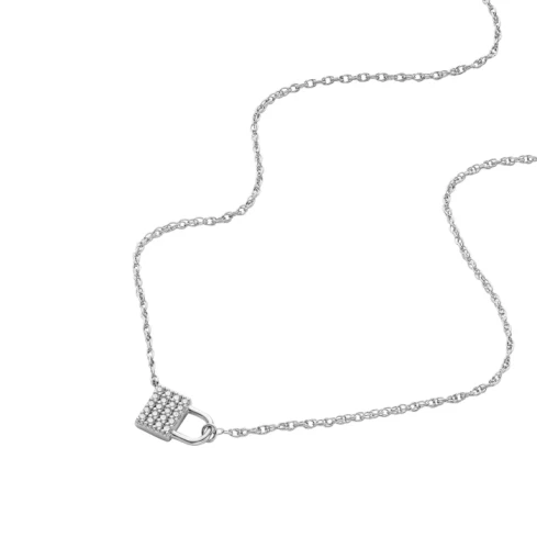 Дамски колие от 925 Сребро - с форма Катинар - Цирконий