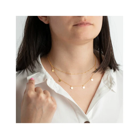 Дамски колие от 925 Сребро - с форма Други - - Златно PVD покритие