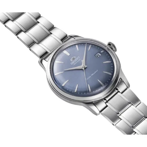 Мъжки ръчен часовник с механичен механизъм - корпус от Стомана - Стоманена верижка - цвят Син Сив