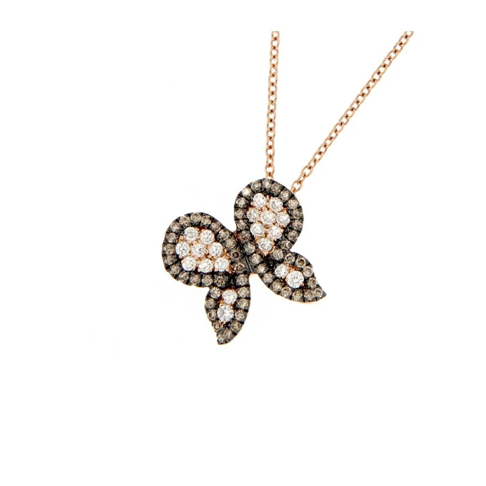 Дамски колие от Злато - с форма Пеперуда - Диаманти