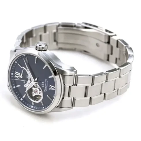 Мъжки ръчен часовник с механичен механизъм - корпус от Стомана - Стоманена верижка - цвят Син Сив