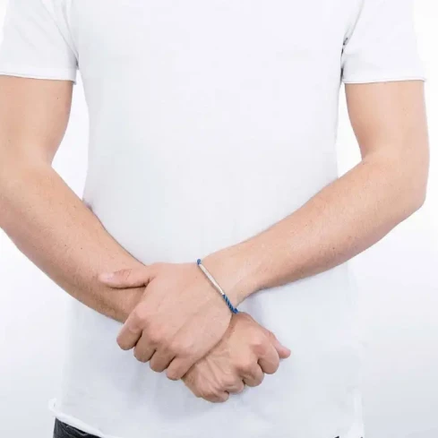 Мъжки гривна от 316l Медицинска стомана - с форма Други - - Син