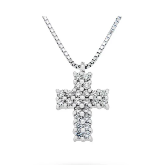 Дамски колие от 18K Злато Бяло - с форма - Диаманти