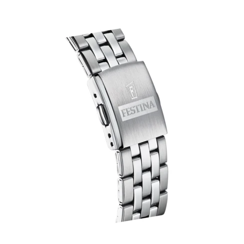 Мъжки ръчен часовник с кварцов механизъм - корпус от Стомана - Стоманена верижка - цвят Бял Сив