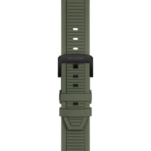 Мъжки ръчен часовник с кварцов механизъм - корпус от Стомана - Силиконова каишка - цвят Сив Зелен