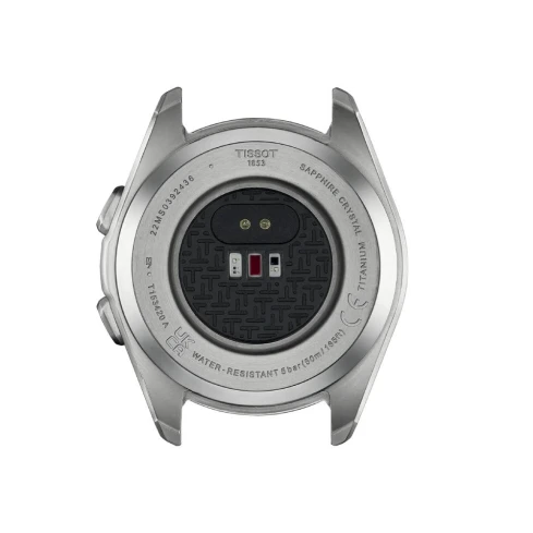 Мъжки ръчен часовник с кварцов механизъм - корпус от Титан - Силиконова каишка - цвят Черен Син