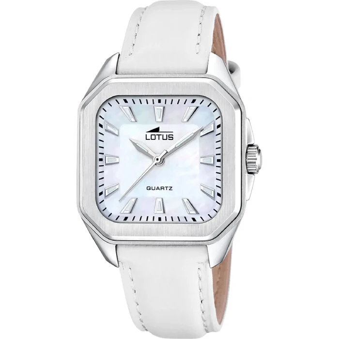 Дамски ръчен часовник с кварцов механизъм - корпус от Стомана - Естествена кожа - цвят Седеф