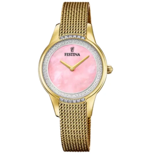 Дамски ръчен часовник с кварцов механизъм - корпус от Стомана - Стоманена верижка - цвят Розов Злато