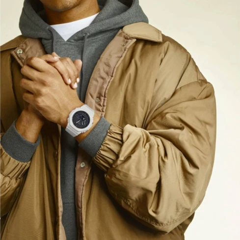 Мъжки ръчен часовник с кварцов механизъм - корпус от Полимер - Полимер - цвят Черен Бял