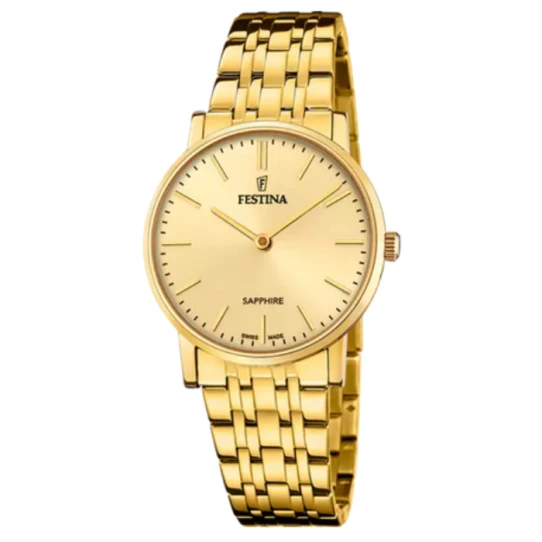 Дамски ръчен часовник с кварцов механизъм - корпус от Стомана - Стоманена верижка - цвят Злато Злато