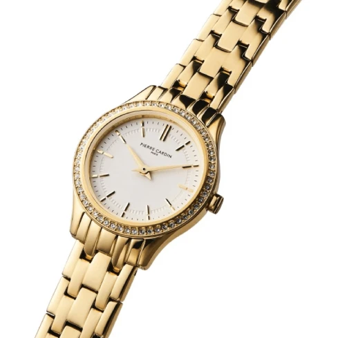 Дамски ръчен часовник с кварцов механизъм - корпус от Стомана - Стоманена верижка - цвят Бял