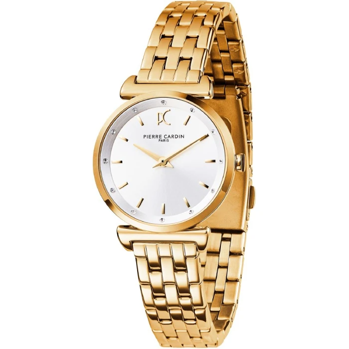 Дамски ръчен часовник с кварцов механизъм - корпус от Стомана - Стоманена верижка - цвят Сребрист Злато