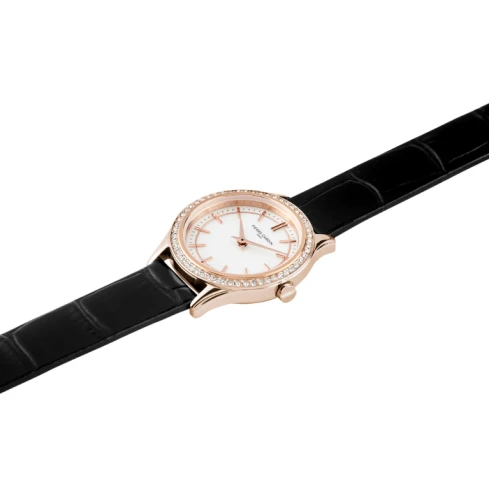 Дамски ръчен часовник с кварцов механизъм - корпус от Стомана - Естествена кожа - цвят Бял