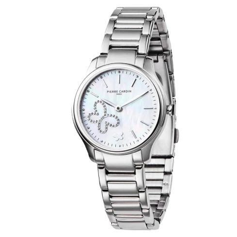 Дамски ръчен часовник с кварцов механизъм - корпус от Стомана - Стоманена верижка - цвят Седеф Сив