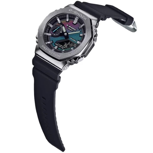 Мъжки ръчен часовник с кварцов механизъм - корпус от Полимер - Полимер - цвят Дъга Черен