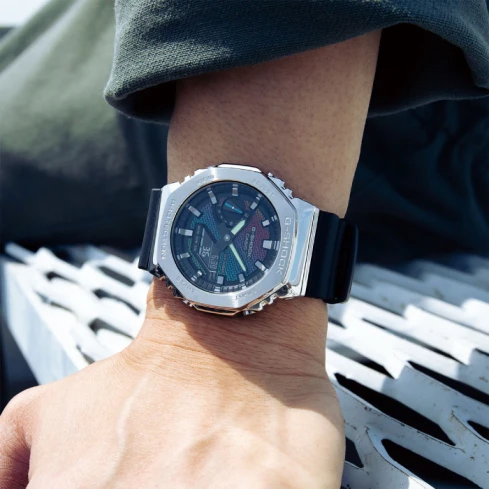 Мъжки ръчен часовник с кварцов механизъм - корпус от Полимер - Полимер - цвят Дъга Черен