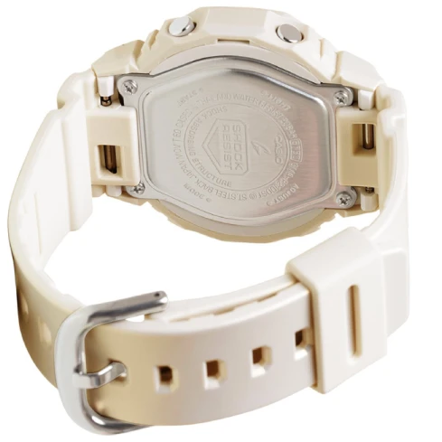 Дамски ръчен часовник с кварцов механизъм - корпус от Полимер - Полимер - цвят Бежов Бял