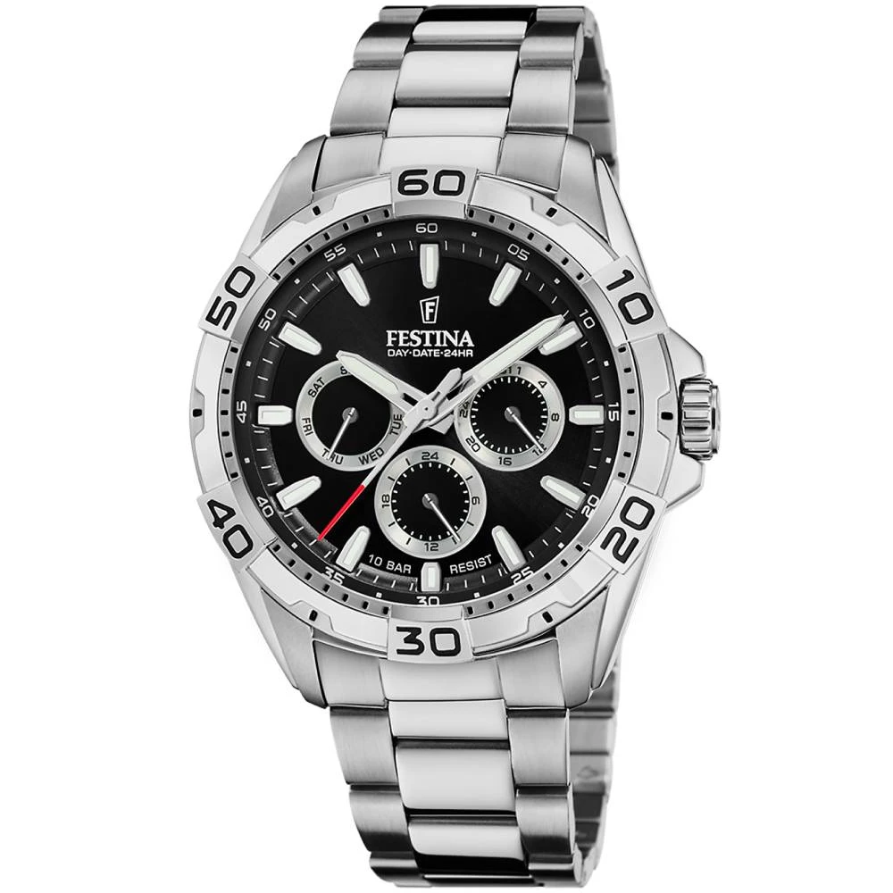 Мъжки ръчен часовник с кварцов механизъм - корпус от Стомана - Стоманена верижка - цвят Черен